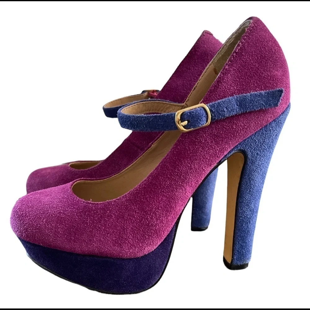 Steve Madden color block platform pumps heels